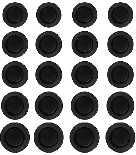 20 Tappi Salvadanaio Rotondi In Plastica – Diametro Interno 38 Mm, Esterno 50 Mm, Neri – Per Fori Salvadanaio E Coperture Protettive
