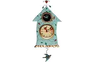 Enesco P8008 Resin House-Shape Clock with Bird 32 cm