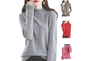 TENCIPEDA Cashmere Sweaters for Women,2024 New Cashmere Long Sleeve Sweaters Crew Neck Solid Pullover Jumpers Tops