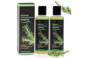 Yooyan Rosmarin schampo för hårtillväxt, naturligt rosa hydrolyserat keratin-schampo för kvinnor för att stärka fint hår och för håravfall, mjuk och fluffig rengöringsbalsam (100 ml x 2)
