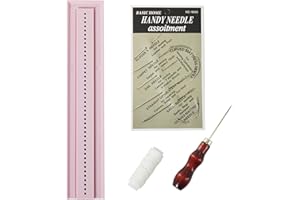 UPTTHOW Signature Stanzwerkzeuge für Buchbinderbedarf mit Ahle und Wiege für Anfänger, Kunststoff, einfache Scrapbooking-Kits für Bastelarbeiten, Notizbuch, Tagebücher, Planer, Rosa