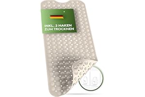 SilverRack Mata do wanny 100 x 40 cm (beżowa) – mata antypoślizgowa do wanny bez BPA, dla dzieci i niemowląt, odporna na pleśń i można prać w pralce, antypoślizgowa mata łazienkowa