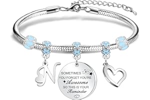 Awyuan Inspirational Gifts A-Z Bracelet Gift on Birthday Christmas Graduation for Children Girls Women Friends Sisters Daughters Aunt Mum Granddaughter