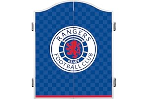FOCO Officially Licensed Glasgow Rangers Football Club Darts and Dartboard Cabinet, Blue, Multiple Designs