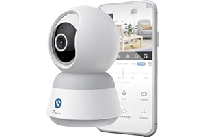 NIVIAN Caméra de Surveillance intérieure dôme 360°, WiFi 4MP Super HD, détection Humaine IA, Suivi Automatique, Audio bidirectionnel, Compatible avec Alexa et Google Home