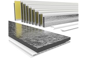 HEXIM PVC Rollladenkastendeckel mit Dämmung Länge: 1000-2000mm, Breite: 120-320mm, Revisionsklappe Rolladendeckel Rollladen nachrüsten Deckel Klappe (260mm x 1,4 Meter)