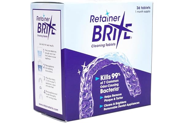 Retainer Brite - Tablette Nettoyante pour Appareil Dentaire contre La Plaque et le Tartre - Boite de 36