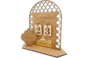 ‎HLJS Ramadan Kalender, Eid Mubarak Kalender, DIY Ramadan Dekoration Aus Holz, Eid Mubarak Adventskalender, Ramadan Dekorationen Countdown-Kalender für Zuhause…