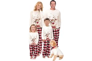 HZDAZRL Christmas Pyjamas Family Matching Xmas Pajamas Long Sleeve Top And Pant Sets Loungewear Holiday Pajamas Pjs Sleepwear