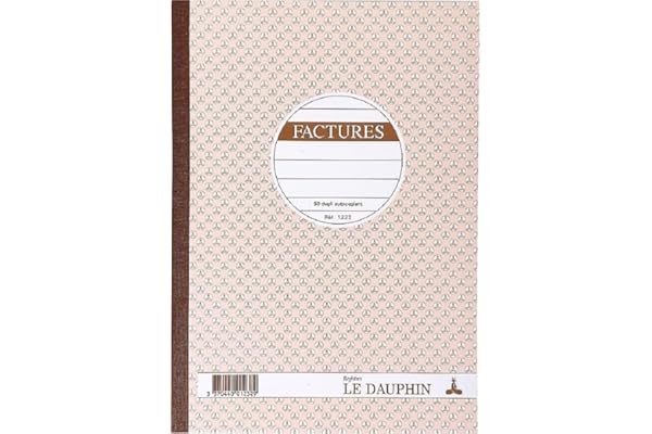 Le Dauphin - Réf. 1232D - 1 manifold FACTURES - papier autocopiant - duplicata (1 original et 1 copie) - 50 feuilles - format 29,7 x 21 cm - couverture vernie