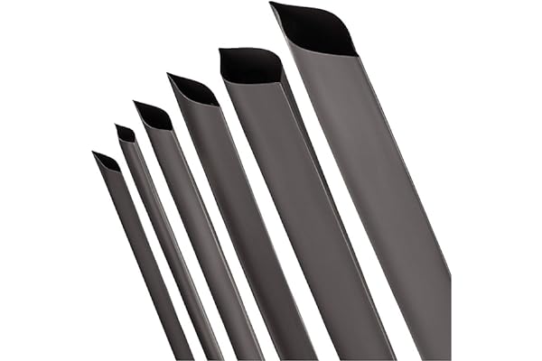 ISOLATECH Gaine thermorétractable au mètre, Noire, sans adhésif Ø2inch (50mm) 5ft (1,5 mètres) 2:1 Set Polyoléfine pour l'isolation de câbles Connexions soudées Non marquées Résistant aux UV