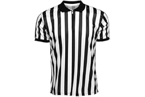 Teksome Gestreiftes Schiedsrichter-Shirt | Leichtes, kuscheliges Kurzarmhemd mit Kragen - Sportbekleidung Gestreiftes Shirt für Damen Herren Erwachsene