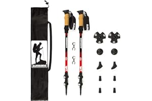 ALDORANDO Bâtons de Marche - Pack De 2 Batons de Randonnée Telescopiques -, en Aluminium Léger 7075 - Manche en Liège - Baton de Trekking Pliable pour Homme et Femme - Course, Marche Nordique