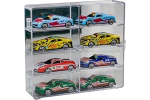 Mokylor 1/64 Witryna Samochodowa do Zabawy Kompatybilna z Hot Wheel, 8-siatkowa Gablota z Samochodami Szafka Wystawowa Przezroczysty Futerał do Przechowywania z Zatrzaskiem na Organizer do Przechowywa