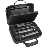 Wireless Microphone Case for JBL, Tonor, Shure and Bieterun; Two DIY Systems, Adaptive Foam, Black