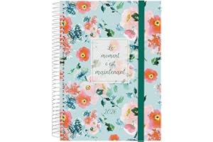 Finocam – Agenda Spirale 2026 1 Jour par page | Janvier – Décembre (12 mois) | Agenda annuel 2026 avec élastique | Couverture polypropylène Spirale Design Collection – Maintenant – Français