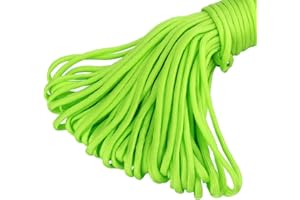 King of Trade Paracord 550 Fallschirmschnur Schnüre Nylonleine 4 mm stark, 5 m lang Farbe neon grün