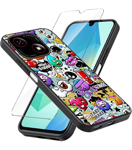 1Pcs Cover e 1Pcs Vetrino Compatible with ZTE Blade A35 Cover Antiurto