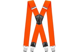 Decalen Bretelle da uomo larghe 4 cm con 4 clip in metallo molto resistenti, taglia unica per uomini e donne, regolabili ed elastiche X Style