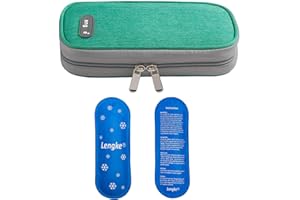 MABANOCOTA Insulin Cooler Case,Diabetic Travel Case Diabetes Medical Cool Bag with 2 Reusable Ice Packs for Medications Diabetes Pen and Supplies Packs (Green)