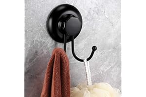 MaxHold Double Crochet à Ventouse - Système de Vide - Pas de Perçage - Crochet pour Serviette et Peignoir - Acier Inoxydable - Crochet Muralpour Salle de bain et Cuisine