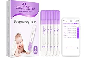 Easy@Home 5 x Pregnancy Test for Early Detection, Ultra Early HCG Pregnancy Test Kit 10 MIU/ml, Early Accurate Result Pregnancy Test