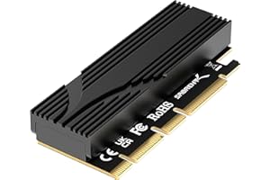 SABRENT Adaptador M.2 NVMe SSD a PCIe x16 sin Herramientas con Disipador de Calor de Aluminio | Adaptador PCIe para SSD Gen5 PCIe 5.0, Compatible con Generaciones Anteriores [EC-TFPE]