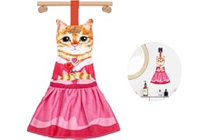 AGRIMONY Regali Divertenti Principesse Gatto Asciugamani,Natale Decorazioni Cucina Bagno,Gatti Gadget Utili Originali,Idee Regalo Oggetti per La Casa Nuova,Regalo Compleanno per Donna Mamma Amanti dei Gatti