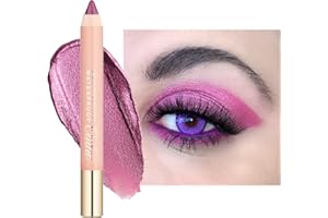 Oulac Sombra de Ojos en Barra Waterproof|Sombra de Ojos Altamente Pigmentada|Larga Duración y Suave|Acabado Brillante|Maquillaje Para Ojos Sin Arrugas|Vegan&Cruelty-Free|Rosa Rosado 3.8g (14)