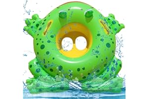 BESTZY Rana Anelli Nuoto Anello Gonfiabile Nuoto Salvagente Gonfiabile per Piscina Anello Nuoto per Bambini Piscina Salvagente per Bambini con Maniglie Adatto per 1 a 3 Anni