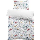 MUSOLEI Children's Car Duvet Cover for Children Bed 90 Single 135 x 200 cm Microfibre 3D Print 1 Bedding Set 1 Pillowcase 50