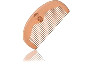 ‎YONER Yoner Bartkamm aus Holz, antistatischer Holz Kamm für echte Männer aus Pfirsichholz, Taschenkamm für die perfekte Bartpflege Geschenkidee für den Bärtigen Mann Herrenkamm to go