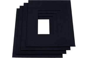 LIVINGTREE 2X Passepartout Schwarz (Außengröße: 30x45 cm/Innengröße: 20x30 cm DIN A4) für Fotos und Bilderrahmen, 1,5mm stark, Museumsqualität, 45° Schnittkante, Made in Germany