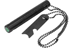 Grenhaven - Kit accendi-fuoco 3 in 1 Corpo in alluminio resistente - Pietra focaia 12.000 accensioni – Righello 6 cm - Apribottiglie - Magnesio, acciarino, accendi fuoco, flint stone, fire steel, outdoor survival, accendino da campeggio colore nero o argento