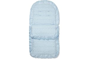 FOR YOUR LITTLE ONE FYLO Universal Broderie Anglaise Pushchair Footmuff – Soft Cosy Toes Liner for Prams, Strollers & Buggies – Padded for Comfort, Machine Washable – Elegant Lace Trim – Fits All Models (Blue)