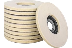 SI FANG Polierscheiben aus Wolle, 125 mm, 6 Stück, 12,7 x 2,2 cm, Filz-Polierpads für Winkelschleifer, feine Woll-Polierscheibe, Glas, Marmor, Edelstahl, Metallverbindung, Schneiden und Polieren