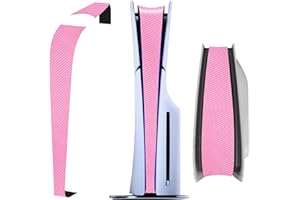 ZJRUI For PS5 Slim Console Middle Skin, 2023 PS5 Slim Disc/Digital Edition Universal Host Middle Strip, Console Centre Part Protection Strip Film Sticker Scratch Resistant (Pink)