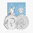 CrawleyCoins 2022 Snowman and The Snow Dog UK Christmas 50p Brilliant Uncirculated Coin with Card in Mint Sealed Pack