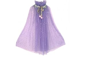 Proumhang Cape de Princesse pour Filles,Cape de Princesse Colorée,Robe de Princesse en Tulle avec Sequins Scintillants,Cadeau de Fête pour les Filles de 3 à 8 ans