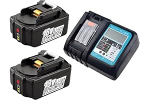 CYDZ® BL1850B Batería (2pcs) 18V 5.0 Ah con Cargador DC18RC Reemplaza para la batería Makita BL1850B BL1850 BL1840 BL1830B BL1830 BL1850 BL1835 BL1845 BL1815 con Pantalla LED