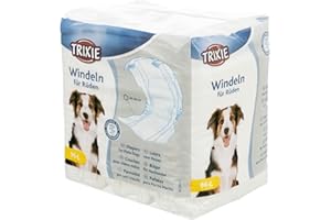 TRIXIE Windeln für Rüden - Größe M - L - Taillenumfang: 46 - 60 cm - ideal für Inkontinenz und nach Operationen - 12 Stück - 23642