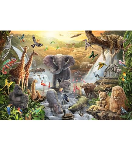 Clementoni Puzzle 60 Maxi Pièces – Wildlife Map – 62 X 42 Cm – Fabriqué En Italie – Observation Et Logique – Dès 3 Ans