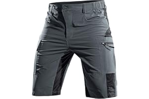 Cycorld Kurze-Hosen-Herren,Wanderhose MTB Hose Herren Kurz Atmungsaktiv Schnelltrocknende Bermuda Cargo Shorts Arbeitshosen Männer Kurz Radhose Fahrradhose Mountainbike
