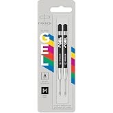 Parker Jel Kalem Refill, Plastik G&ouml;vde, 2'li Blister, M u&ccedil;, Siyah
