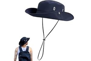 SDXCJY Sun Hats Mens Womens Wide Brim Bucket Hat UV Protection Safari Hat Fishing Walking Hiking for Men Chin Strap Waterproof & Breathable