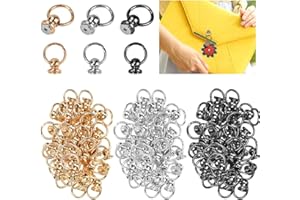 HEKOBAG 75 Stück O-Ring Stud Nieten 8 mm O-Ringnieten Nagel Messingbolzen Nieten Schraube Ring Nieten Leathercraft Teile DIY Einziehmuttern Set für Geldbörse, Handyhülle (Gold/Silber/Schwarz)