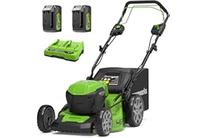 Greenworks 48V (24V x 2) Cortacésped de Batería Autopropulsada para Céspedes Grandes Hasta 480 m², Ancho de Corte 46 cm, Bolsa de 55L MÁS Dos Baterías 24V de 4Ah y Cargador Doble,GD24X2LM46SPK4X