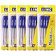 Linc Maxo Ballpoint Pens, BLUE, Pack of 10, Fine Point (0.7mm), Comfortable Grip, Everyday Pens for School Office Home Business