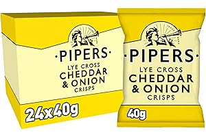 Pipers Chips Saveur Cheedar & Onion 40G - Lot de 24