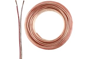 Seki Câble de Haut-Parleur 2 x 0,5 mm² – Transparent – 10 m câble – CCA – Câble Audio – Boîte